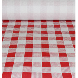 Paper Tablecloth Roll Red Checkers 1x100m. 40g (6 Units)