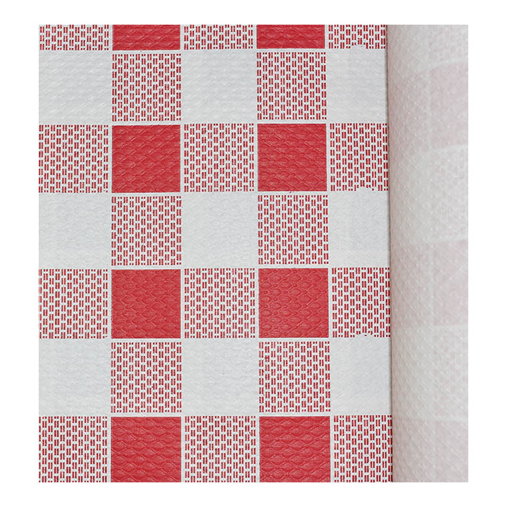 Paper Tablecloth Roll Red Checkers 1x100m. 40g (6 Units)