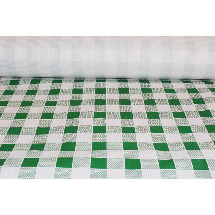 Paper Tablecloth Roll Green Checkers 1x100m. 40g (6 Units)
