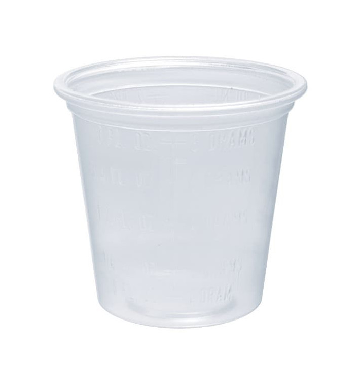 Plastic Souffle Cup PP Clear Graduated 35ml Ø4,8cm (125 Units)