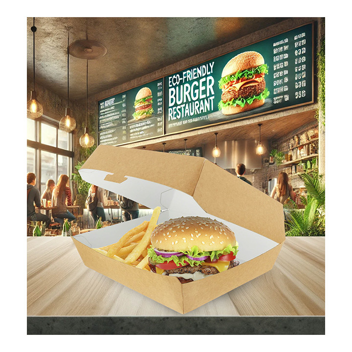 Paper Burger Box Kraft Giant size 23x17,5x8cm (175 Units)