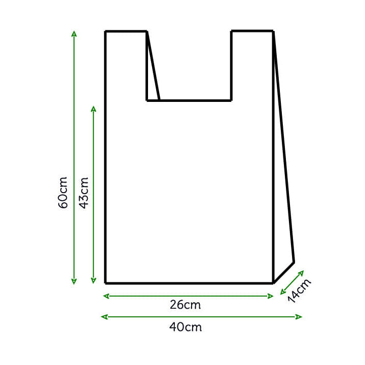 Plastic T-Shirt Bag White 40x60cm (3000 Units)