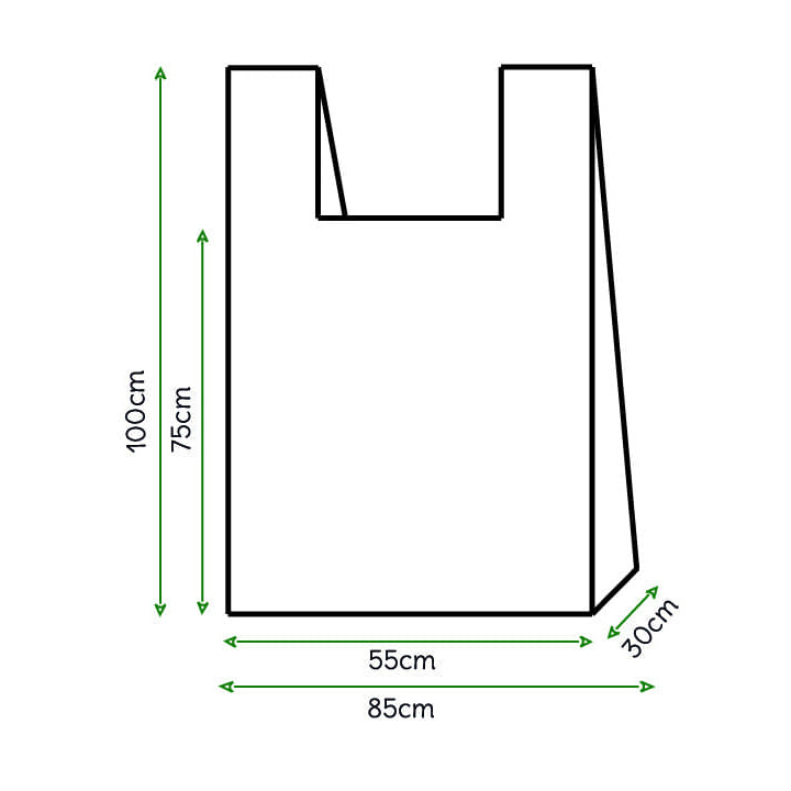 Plastic T-Shirt Bag White 85x100cm (50 Units) 