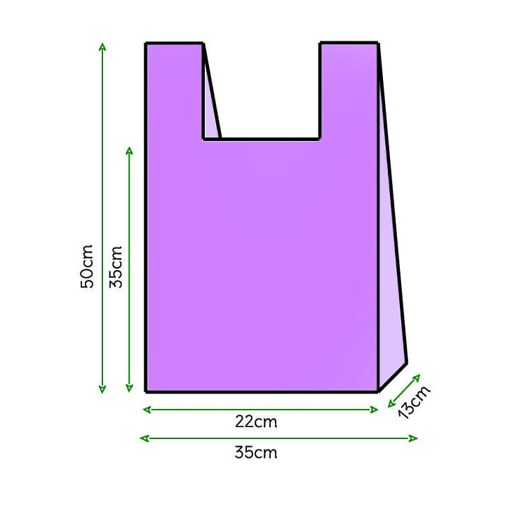 Plastic T-Shirt Bag Lilac 35x50cm (5000 Units)