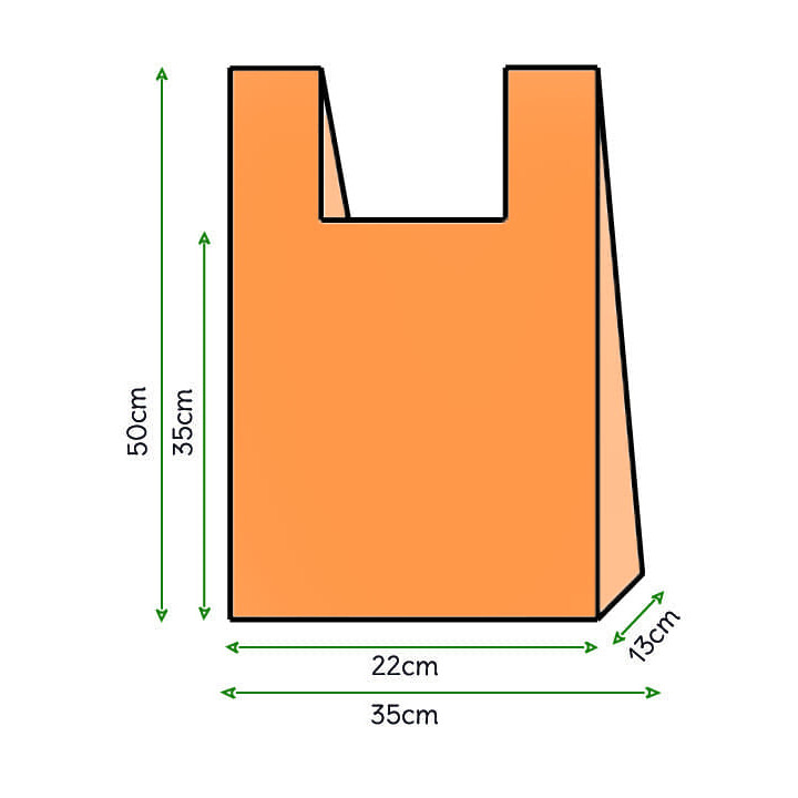 Plastic T-Shirt Bag Orange 35x50cm (200 Units)  