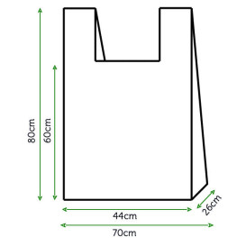 Plastic T-Shirt Bag White 70x80cm (100 Units)  