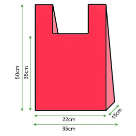 Plastic T-Shirt Bag Red 35x50cm (200 Units)  