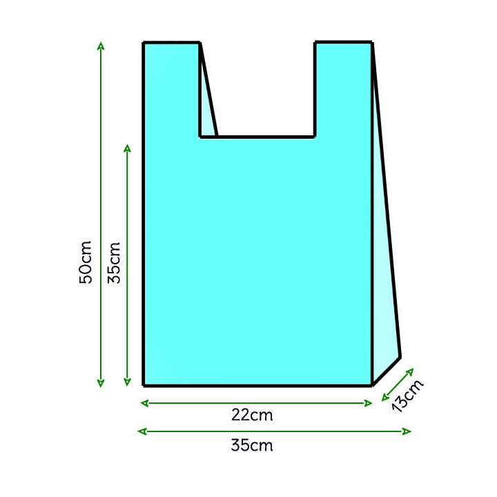Plastic T-Shirt Bag Blue 35x50cm (200 Units)  