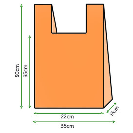 Plastic T-Shirt Bag Orange 35x50cm (5000 Units)