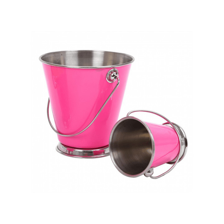 Serving Bucket Steel Pink Ø9x9cm (12 Units)