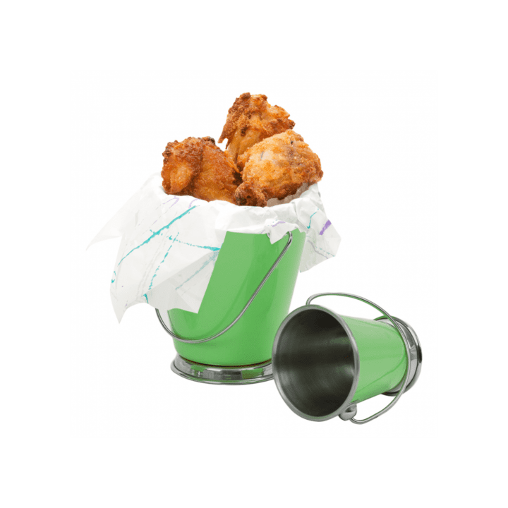 Serving Bucket Steel Green Ø12x12cm (1 Unit) 