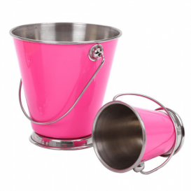 Serving Bucket Steel Pink Ø12x12cm (1 Unit) 
