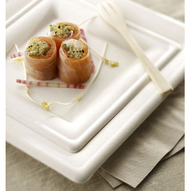 Sugarcane Plate Square shape White 26x26 cm (40 Units) 