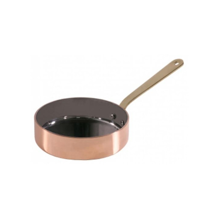 Serving Mini Fry Pan Tray Steel Copper Ø12x3,5cm (6 Units)