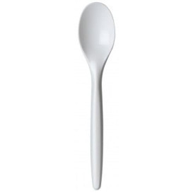 Plastic Spoon PS "Luxury" White 17,5 cm (100 Units)  