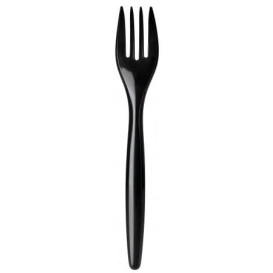 Plastic Fork PS "Luxury" Black 17,5 cm (100 Units)  