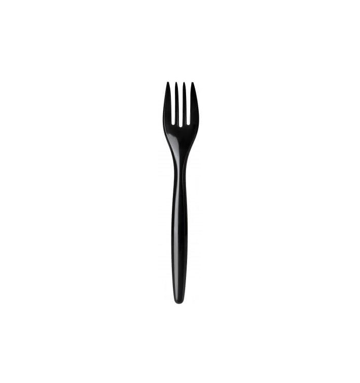 Plastic Fork PS "Luxury" Black 17,5 cm (2000 Units)