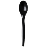Plastic Spoon PS "Luxury" Black 17,5 cm (100 Units)  