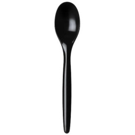 Plastic Spoon PS "Luxury" Black 17,5 cm (100 Units)  