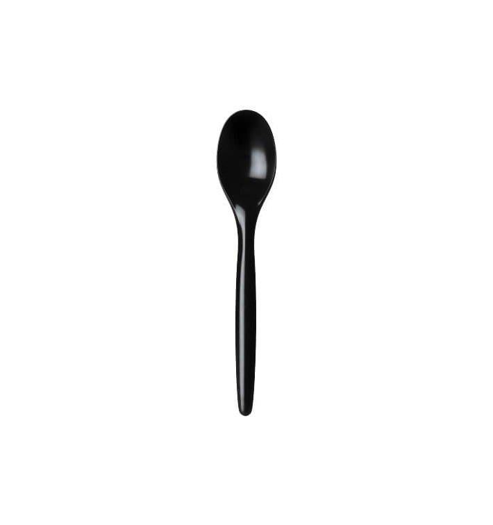 Plastic Spoon PS "Luxury" Black 17,5 cm (100 Units)  