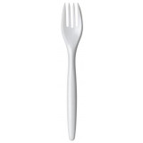 Plastic Fork PS "Luxury" White 17,5 cm (100 Units)  
