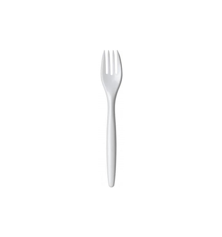 Plastic Fork PS "Luxury" White 17,5 cm (100 Units)  