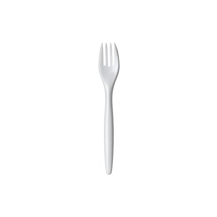 Plastic Fork PS "Luxury" White 17,5 cm (100 Units)  
