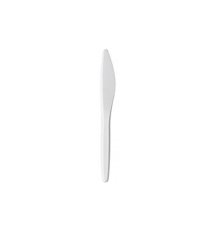 Plastic Knife PS "Luxury" White 17,5 cm (2000 Units)