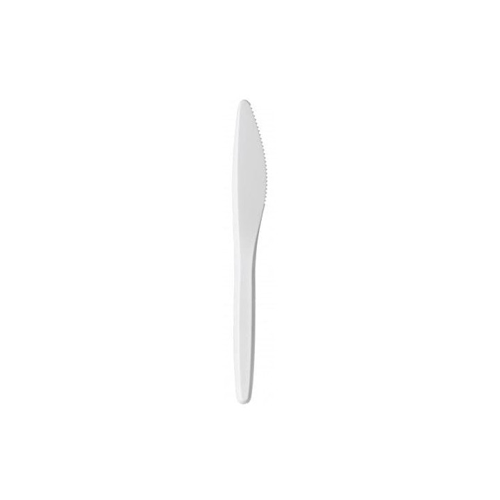 Plastic Knife PS "Luxury" White 17,5 cm (100 Units)  
