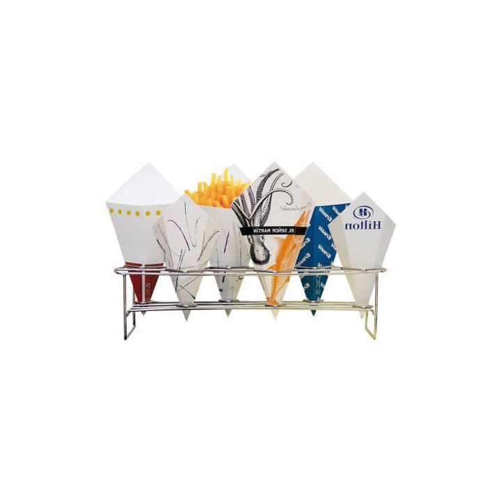 Serving Basket Containers 6 Cones Steel 45x14x10,8cm (16 Units)