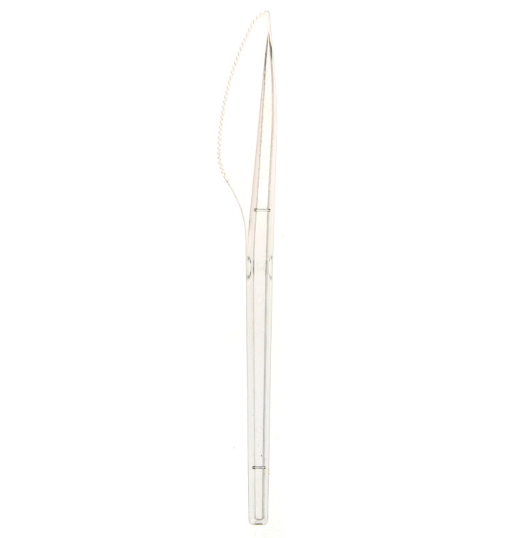 Plastic Knife PS Clear 17cm (100 Units)  