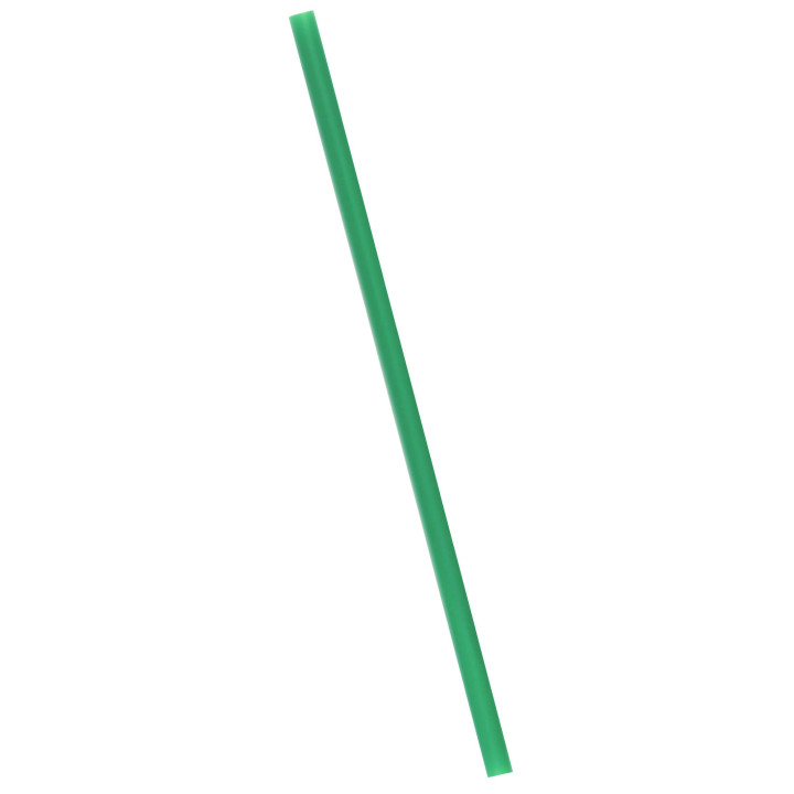 Plastic Straw Straight PLA Wrapped Green Ø0,8cm 18cm (4800 Units)