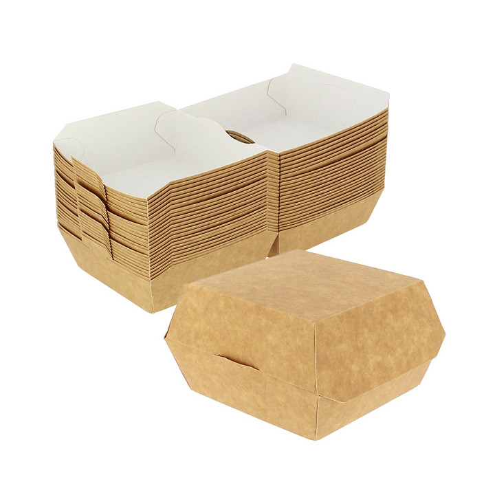 Paper Burger Box Kraft 12x12x7cm (450 Units)