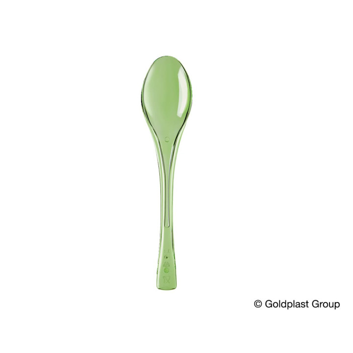 Plastic Spoon PS "Fly" Lime Green Clear 14,5cm (50 Units) 