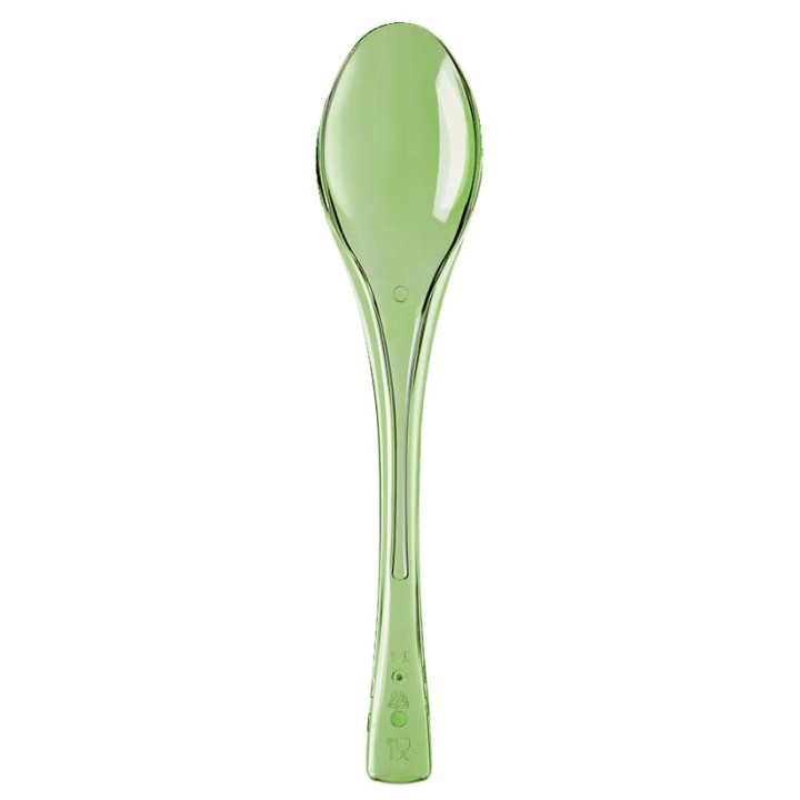 Plastic Spoon PS "Fly" Lime Green Clear 14,5cm (50 Units) 