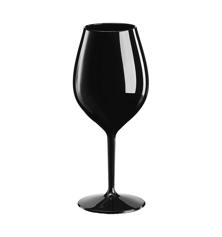 Reusable Plastic Glass Wine "Tritan" Black 510ml (6 Units)