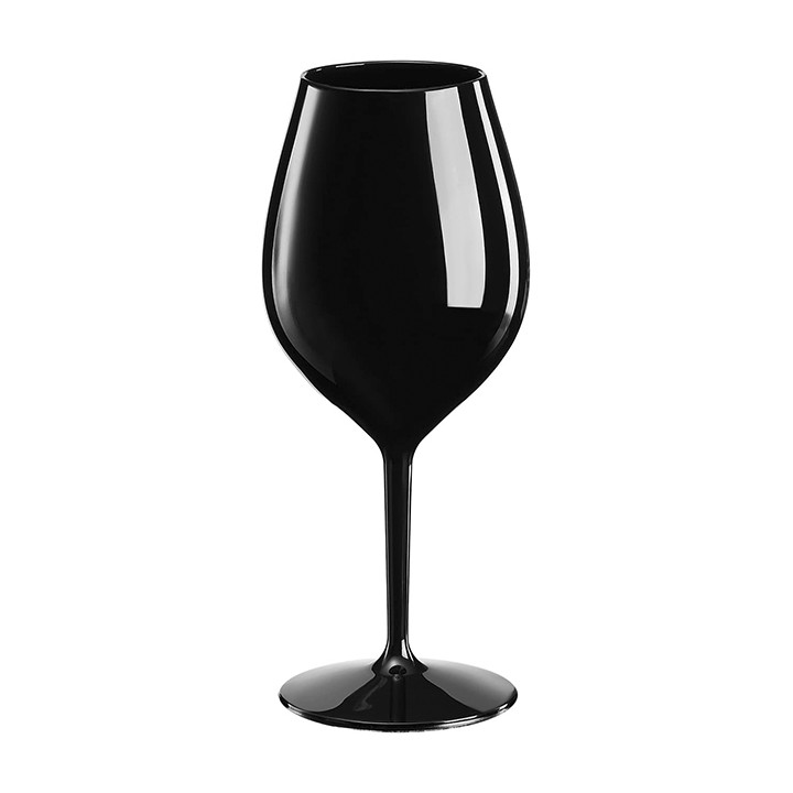 Reusable Plastic Glass Wine "Tritan" Black 510ml (6 Units)