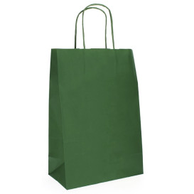 Paper Bag with Handles Kraft Green 80g 20+10x29cm (250 Units)
