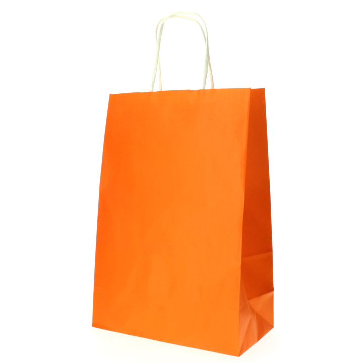 Paper Bag with Handles Orange 80g 20+10x29cm (200 Units)