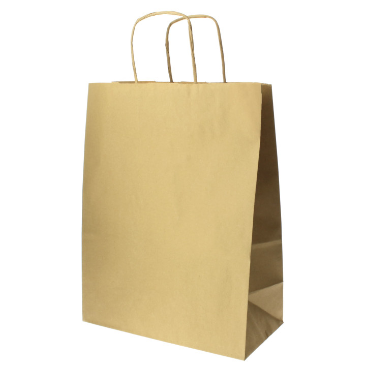 Paper Bag with Handles Kraft Hawanna 100g 24+12x31cm (50 Units) 