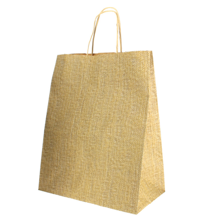 Paper Bag with Handles Kraft 80g 26+14x32cm (50 Units) 