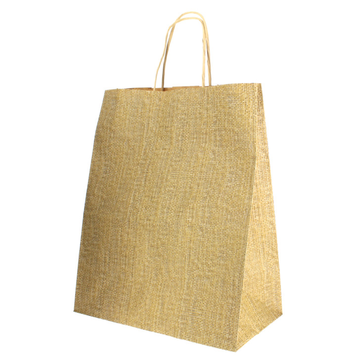 Paper Bag with Handles Kraft 80g 26+14x32cm (50 Units) 