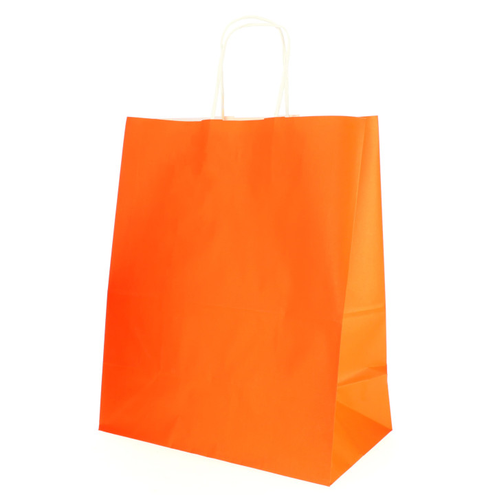 Paper Bag with Handles Orange 100g 25+11x31cm (25 Units) 