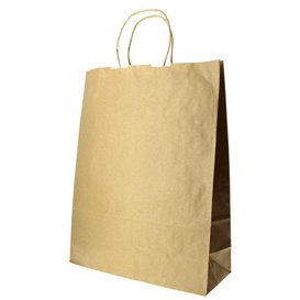 Paper Bag with Handles Kraft 100g 32+12x40cm (200 Units)