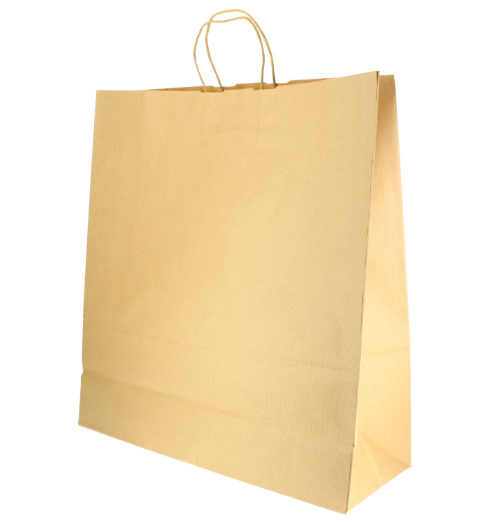 Paper Bag with Handles Kraft 100g 46+16x49cm (50 Units) 
