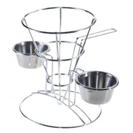 Display Basket Containers Steel 2 Cups Ø10,8x15,2cm (12 Units)