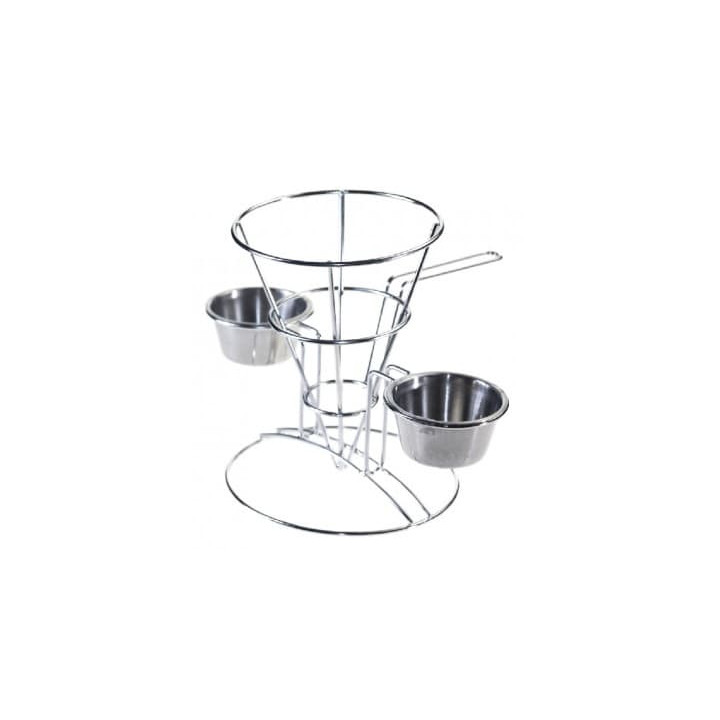 Display Basket Containers Steel 2 Cups Ø10,8x15,2cm (12 Units)