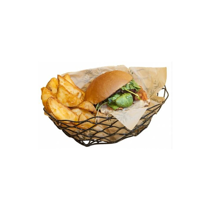 Basket Containers Steel Oval Shape Black 24x15,2x7cm (6 Units)
