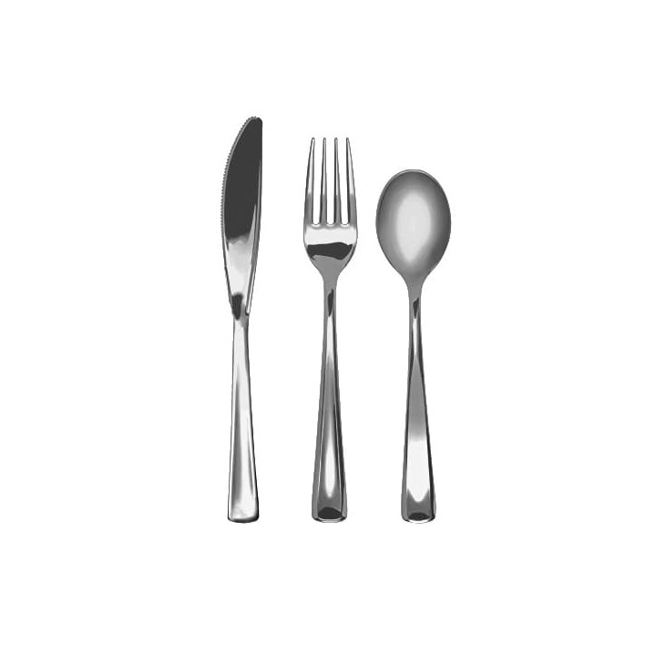 Cutlery Kit Fork, Knife y Spoon Metallized (1 Unit)
