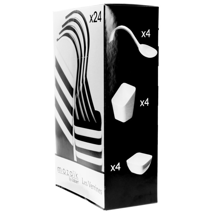 Tasting Dishes Kit PS White and Black 24 Pieces (12 Kits)
